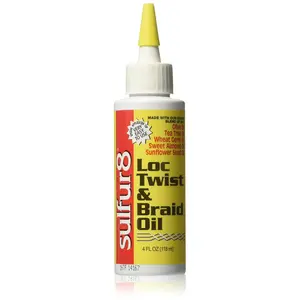 Sulfur 8 Loc Twist & Braid Oil 4 oz – Moisturizing Hair & Scalp Oil for Locs, Twists & Braids, Helps Condition, Prevent Dryness & Breakage, Adds Shine & Manageability for All Hair Types