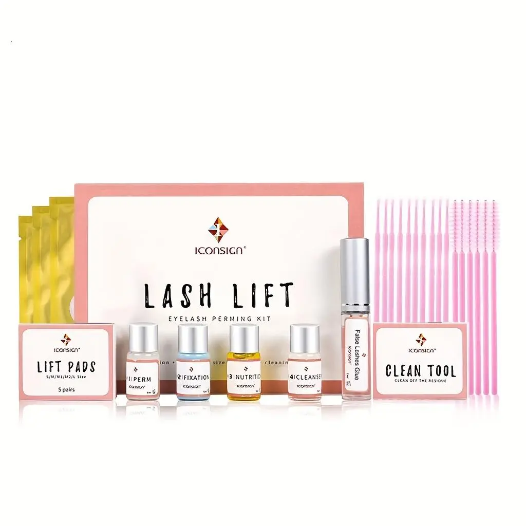 Professional Eyelash Perming Kit, Long-lasting Lash Lift Kit, Nature Curling Eyelash Makeup Prodcuct, Eyelash Glue, Perfect Birthday Gift for Women, Summer Essentials, Makeup Sets