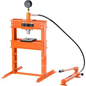 VEVOR Hydraulic Shop Press, 20 T H - Frame Pneumatic Shop Press with Press Plate, Stable Garage Floor Adjustable Hydraulic Press with Triangular Support, Fit for Bending, Straightening StampingVEVOR Super Brand Day