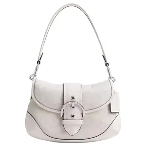 COACH Soho 27 Classic Jacquard Leather Shoulder Bag in Cloud Pink for Women