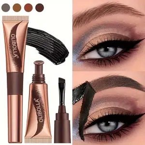4 Colors Semi-Permanent-Off Eyebrow Gel Tint, Waterproof, Long-Lasting Tattoo Brow Gel Tint, Easy-Off, Film Forming for Flawless Brows, Includes Brush, Suitable for All Light Beige Types, Eyebrow Makeup Products