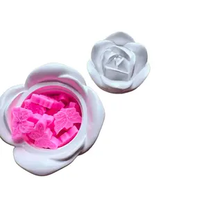 Love Potion Wax Melts - Pink Wax Cubes in a Floral Design Container for Wax Melts Use