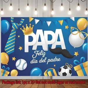 Father’s Day Backdrop and Tapestry - Polyester Wall Hanging for Celebration with Sports and Gift Theme, Perfect for Family Party Events, Wedding, Birthday, Coming-of-Age Ceremony, Christmas, Thanksgiving, All-Season, Entryway and Room Decor