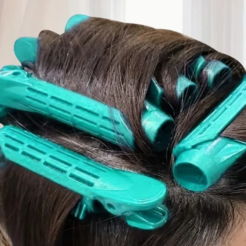 8-Pack User-Friendly Fluffy Hair Clips, Quick Bangs and Curly Hair Styling, Reliable Grip for Home Use, Women's Hairstyling Tools, Curling Hair Rollers, Heatless Curler, No Heat Curls