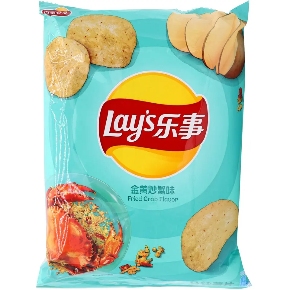 Lay's Crispy Potato Chips - Crab Powder-Seasoned Coastal Seafood Flavor, Contains MSG, 70g Ready-to-Eat Unique Snack Lay's Crispy Potato Chips - Crab Powder-Seasoned Coastal Seafood Flavor, Contains MSG, 70g Ready-to-Eat Unique Snack