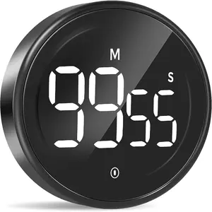 X-TIM09 Digital Kitchen Timer, Magnetic Countdown Countup Timer with Large LED Display, 2 Brightness Levels, 3 Volume Levels, Productivity Timers for Classroom Cooking Fitness Metal Utensils