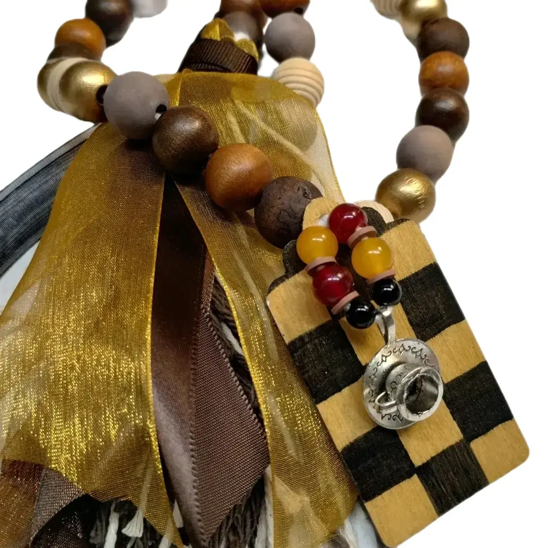 Coffee Time Bead Tassel Handcrafted Decoration
