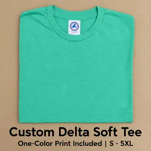 Delta Soft Tee Custom T-Shirt with One-Color Print Fast Turnaround S-5XL Comfortable Fit