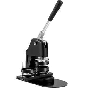 Button Maker Machine, Multiple Sizes 1.25+2.25 Inch Badge Punch Press Kit, Children Gifts Maker, Button Making Supplies with 500pcs Button Parts Circle Cutter Magic Book