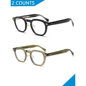 Retro Round Frame Eyeglasses, Vintage Eyeglasses for Women & Men, Fashion Eyeglasses for Work, Daily Clothing Decor, Perfect for Student Daily Use