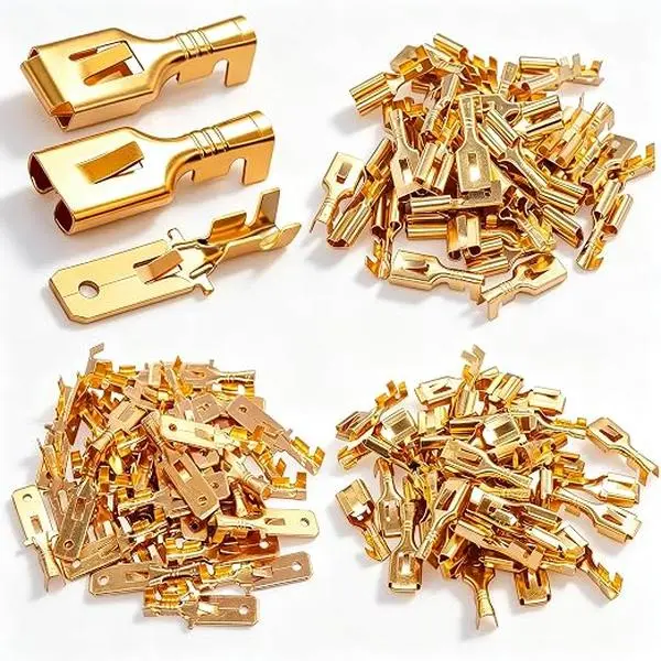 150PCS 6.3mm Male & Female Spade Connector Kit – Non-Insulated Quick Splice Crimp Terminals for Electrical Wiring, Relay, Car Audio & Speaker Applications (N-005-6.3)