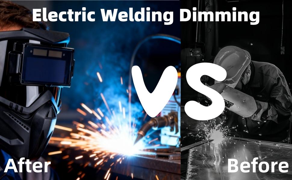 Auto-darkening welding helmet, true-colour viewing screen, DIN 4–16 protection, clear welding lens, solar-powered, lightweight and comfortable welding mask for men/dads – welding helmet, gift idea