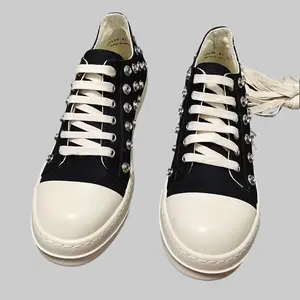 Retro shoes  Low-Top Canvas Men's Shoes Casual Thick-Soled Shallow Mouth  Single Shoes Lace-Up Hollow Rivet Sneakers Trendy Women's Shoes