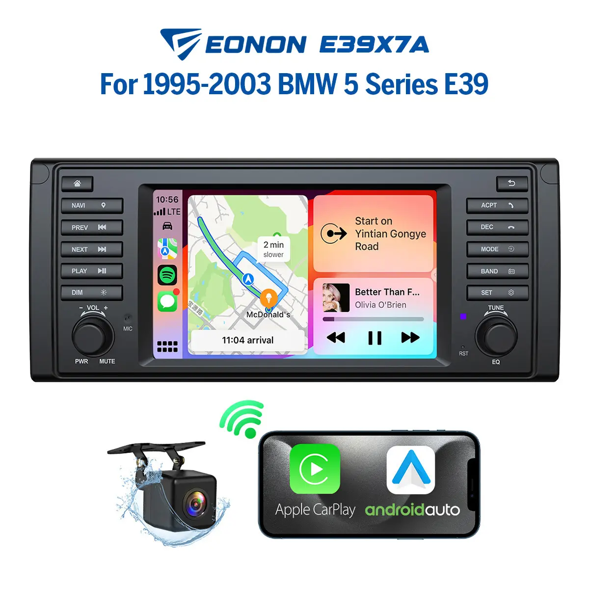 Eonon Car Stereo for BMW 5 Series 1995-2003 E39, 528i, 525i, 530i, 540i, Touring, M5, Wireless CarPlay & Android Auto Car Radio Touch Screen, 7" Android 13/14 Car head unit, SWC, Heated seats, BT, Backup camera, summerfinds - E39X7A / E39X6S