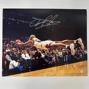 Autographed/Signed Dennis Rodman Chicago Bulls Basketball Photo BAS COA - POSTER NO FRAME