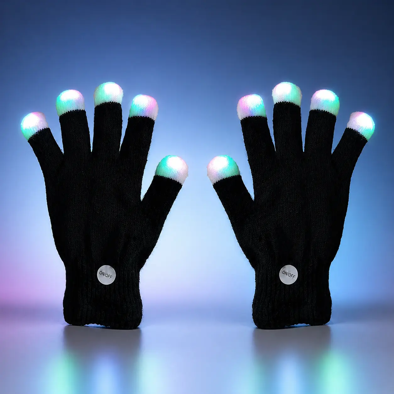 Lightweight LED Flashing Gloves - Stretch Fit, Comfortable Colorful Glow Party Accessories, Festival Party Supplies with Flashing Lights for Adults Above 12, Rave Gift