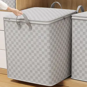 150L Large Capacity Clothes Storage Bag (56*45*56cm), Upgraded Wear-resistant Material Compilation, Foldable, Moisture-proof and Dust-proof, Wide Handle Zipper Design