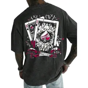 【FathersDayGift】Men's Vintage Washed Cotton Ace Of Spades Graphic T Shirt Casual Summer Tee