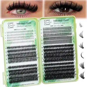 650 PCS Lash Clusters D Curl Bottom/30D/50D/Spike/60D/80D 6 Styles Mix 5-7mm/10-18mm/12-20mm Lashes, Perfect for Beginners &Proficient, DIY at Home Easily, Easy Apply for Makeup Daily