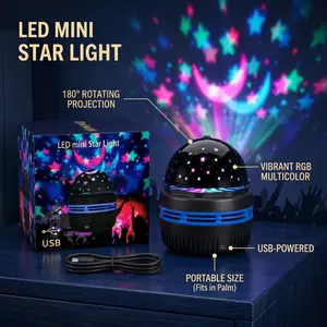 Mini Star Projector Night Light, RGB Galaxy Lamp with Rotating Projection, USB Powered Portable LED Star Light for Bedroom, Kids Room, Party Decor,Party & Home Decor,Baby Sleep lamp summergarden