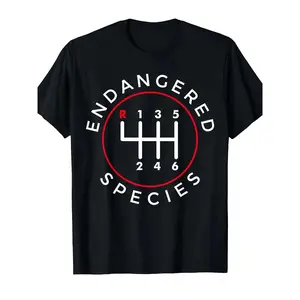 Endangered Species Manual Gearbox Stick Shift  Speed T-Shirt[Cool Design] Street Trending Style Women'S Tee Comfortable Round Neck Shorts Same Gender Design And Sleeves Men'S T Shirts