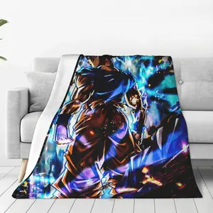 Goku Iconic Action Anime Blanket Soft Printed Flannel Throw Lightweight Cozy Warm Blanket for Bedroom, Dorm Room, Sofa, Couch, Living Room & Travel