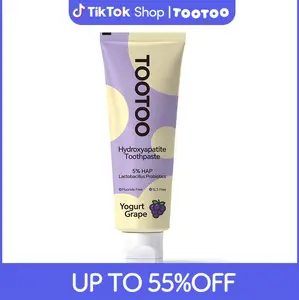 tootoo Fluoride-Free Preschooler Toothpaste Natural Grape Yogurt Probiotics HAP Xylitol Daily Oral Care 4.23oz