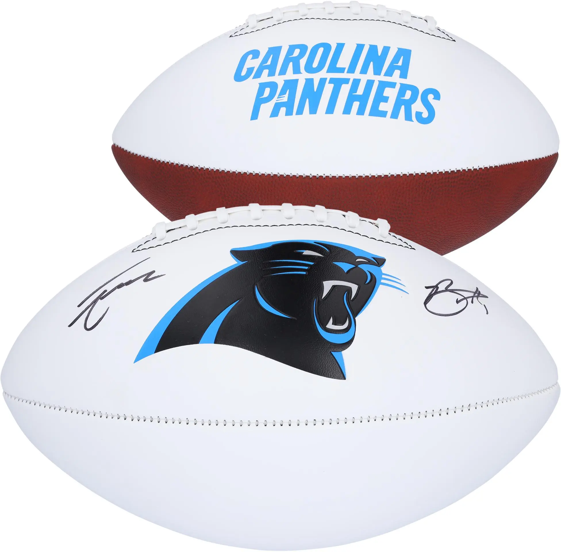 Bryce Young and Tetairoa McMillan Carolina Panthers Autographed Franklin White Panel Football - Fanatics Authentic Certified