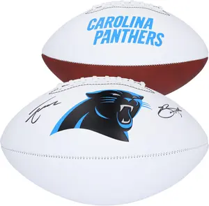 Bryce Young and Tetairoa McMillan Carolina Panthers Autographed Franklin White Panel Football - Fanatics Authentic Certified