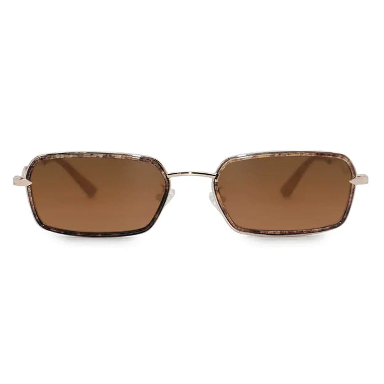 Eve - Brown - Tangle Free Rectangular Sunglasses - FDA Shatter-Resistant Lenses - UV400 - For Women & Men
