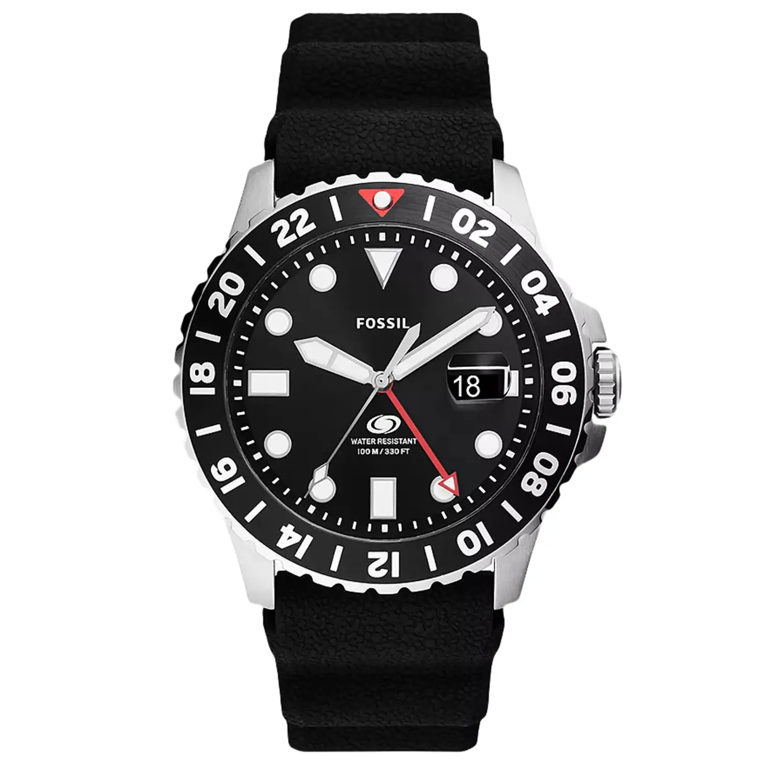 Fossil Men's GMT Black Dial Watch - FS6036