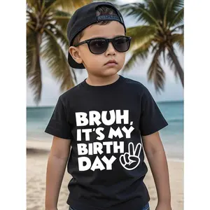 Young Boy Slogan Print Short Sleeve T-Shirt