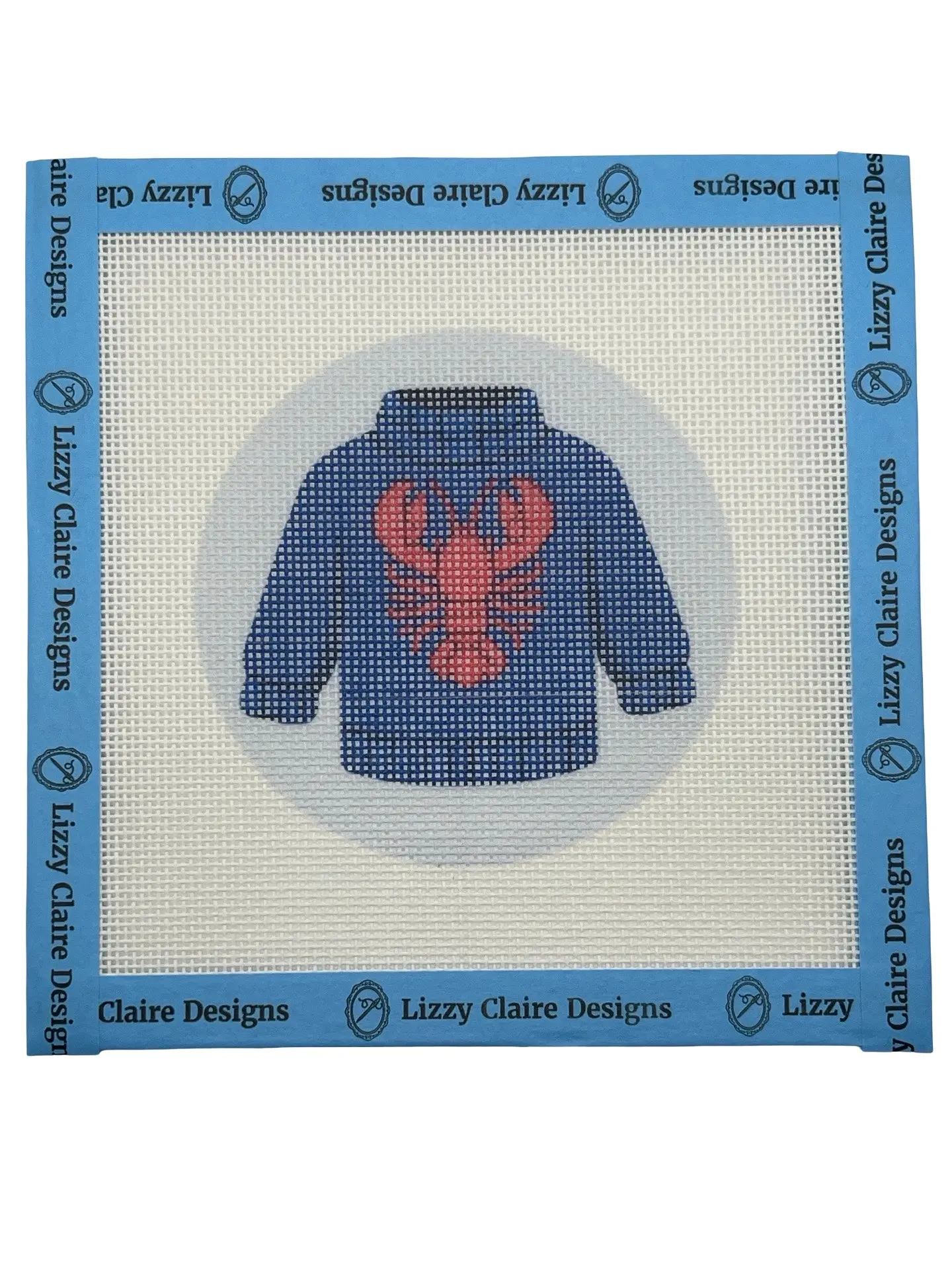 Lobster Sweater - 18 mesh - 4 inch Round - 6 x 6 - Needlepoint Canvas
