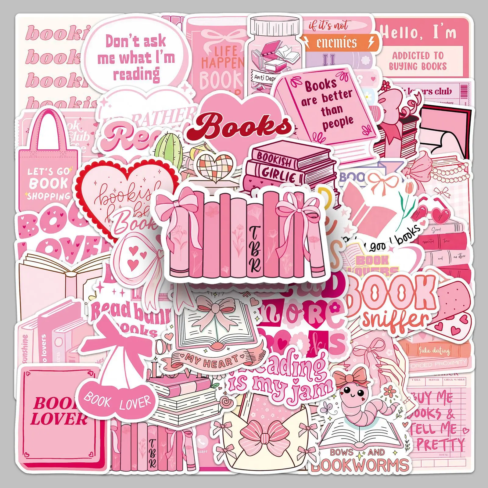 50 Pink Cartoon Book Sticker Decals for Girls' Love and Doodles, Suitable for Scrapbooks, Diaries, Laptops, Water Bottles, Cars, and Other Items. Designed with A Positive Message and Based on Beliefs, Car Decal