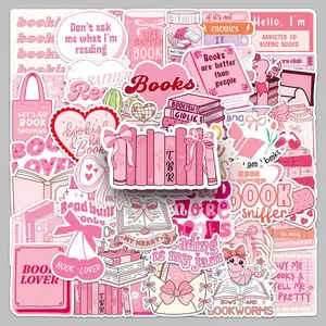 50 Pink Cartoon Book Stickers for Girls' Love and Doodles, Suitable for Scrapbooks, Diaries, Laptops, Water Bottles, Cars, and Other Items. Designed with A Positive Message and Based on Beliefs, Car Decal