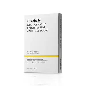 Genabelle Glutathione Brightening Ampoule Mask 5pcs - Glow & Moisture Boosting Sheet Mask | Radiance Care for Uneven Skin Tone