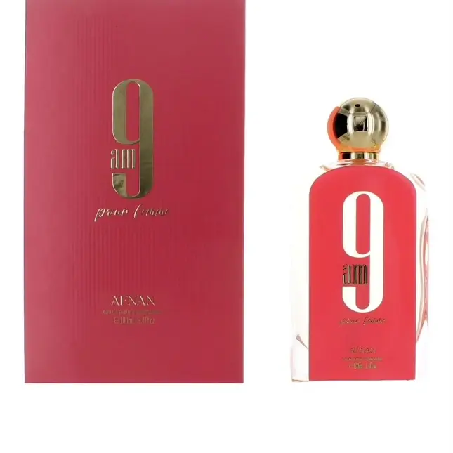 Afnan | 9 AM | Pour Femme | Women's Fragrance | 100 ML 3.4 OZ | Eau De Parfum | Cardamom - Pink Pepper & Lavender