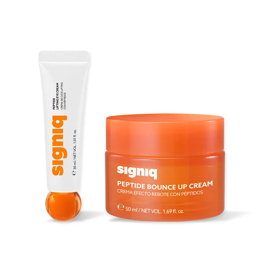 signiq Peptide Face Moisturizer & Retinal Eye Cream Bundle - Korean Skincare for Adults, All Skin Types, Nourishing, Plumping, Firming, Lifting, Hydrating, Dewy Glow, 50ml + 20ml, Peptide-Rich (Single Item for Eyes & Face)