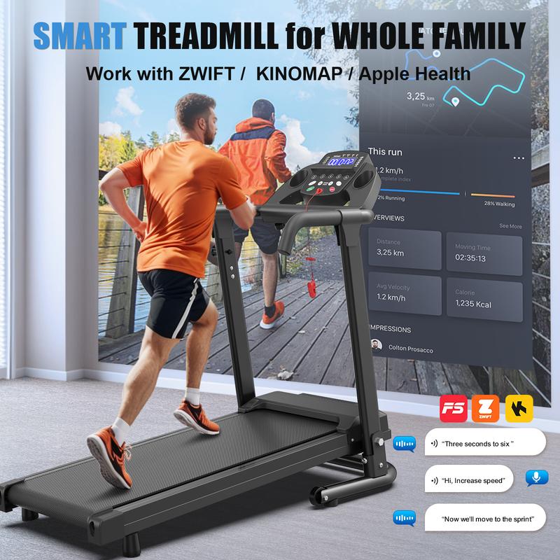 16% Incline Treadmill, Suitable for Home and Office Use, 2.5 HP 4-in-1 Portable Design, 300 lbs Weight Capacity, Supports App Control and LED Display Foldable Treadmill Mat for Fitness dual shock absorption 16% Incline Treadmill, Suitable for Home and Office Use, 2.5 HP 4-in-1 Portable Design, 300 lbs Weight Capacity, Supports App Control and LED Display Foldable Treadmill Mat for Fitness dual shock absorption