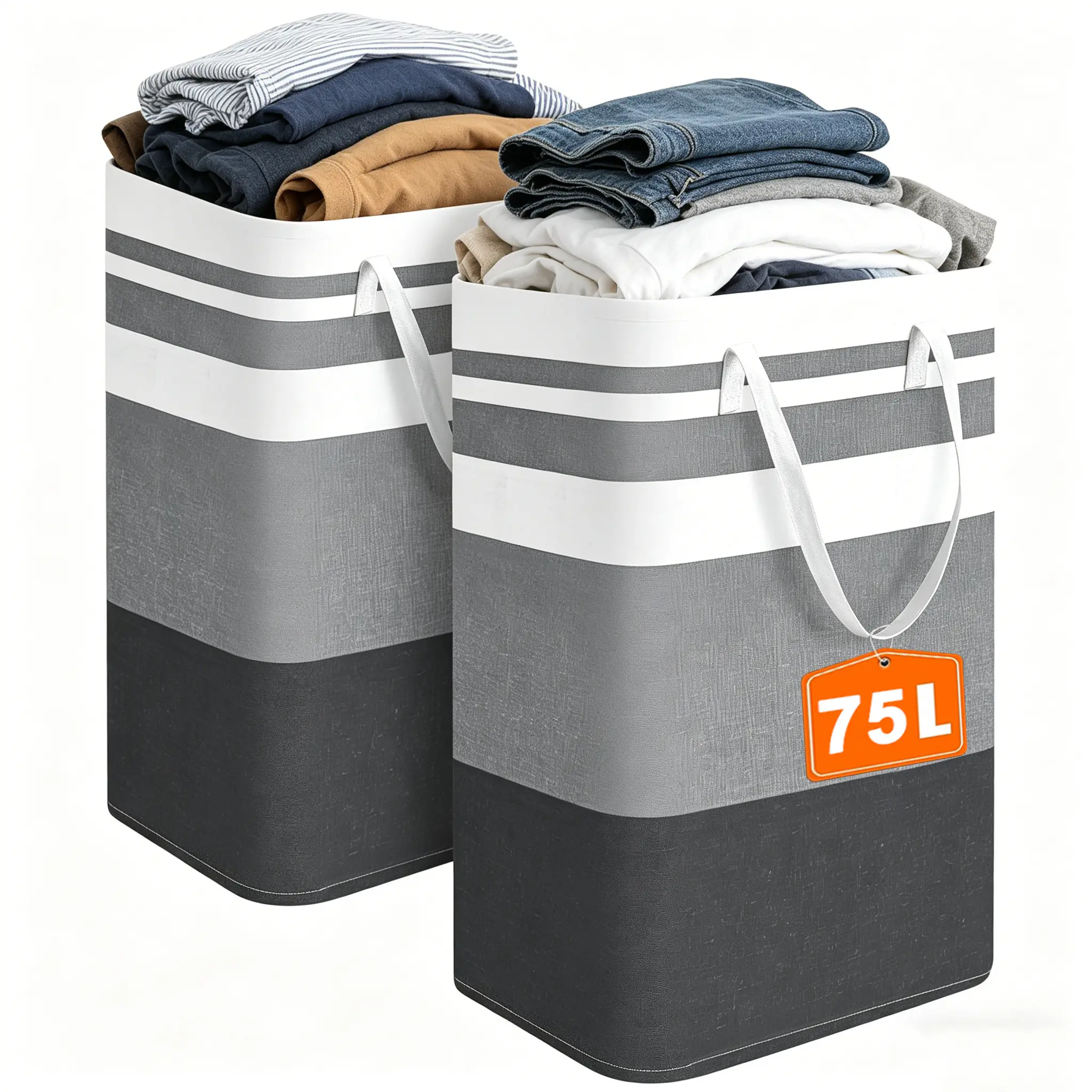 Large Laundry Bag, Waterproof,Collapsible Tall Clothes Hamper with Extended Handles for Clothes Toys in the Dorm and Family