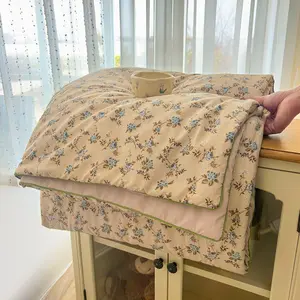 A vintage floral summer quilt—soft, breathable, and lightweight—perfect for use in the bedroom, office, living room, or for general home relaxation during the summer season Floral Print Quilt