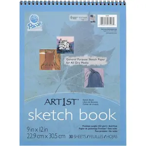 Art1st Artist's Sketch Pad, Unruled, 30 White 9 X 12 Sheets