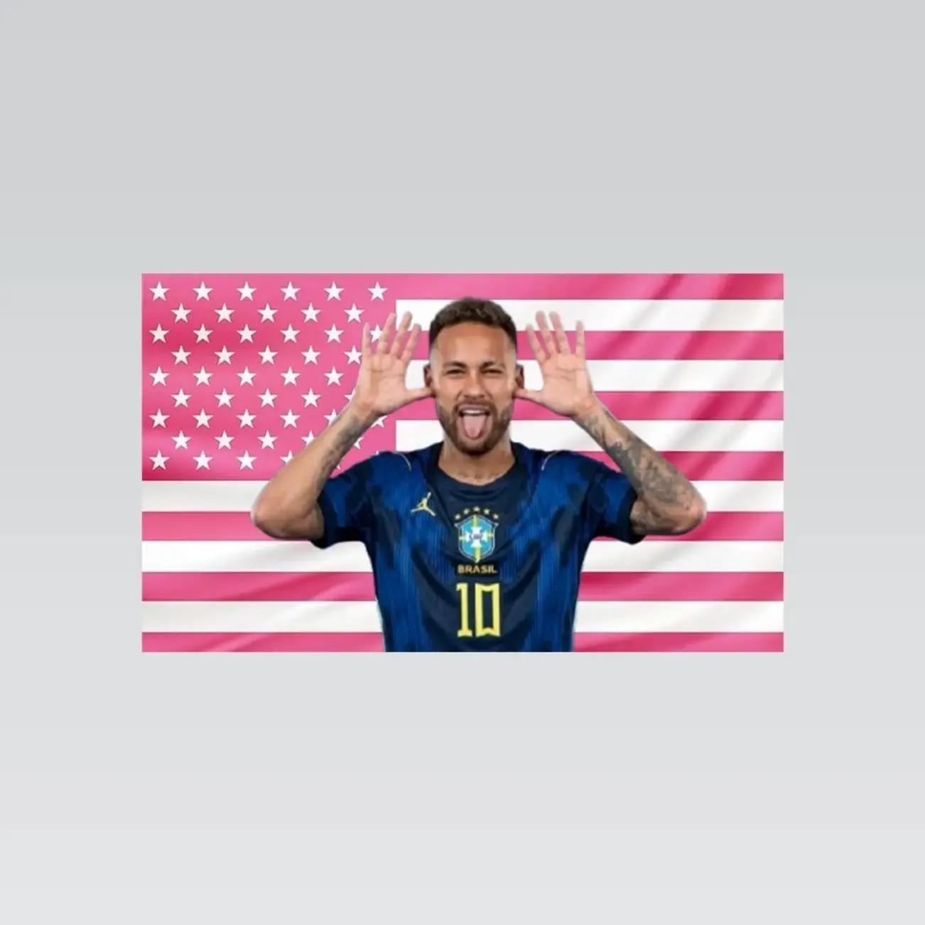 Neymar Jr Pink American Flag Tapestry – Soccer Wall Art Decor | Football Fan Flag | Aesthetic Pink Bedroom Decor
