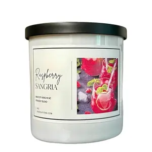 Doodlations Boutique Candle, Raspberry Sangria Scent - Home Decor Aroma Freshener Decoration Lemon