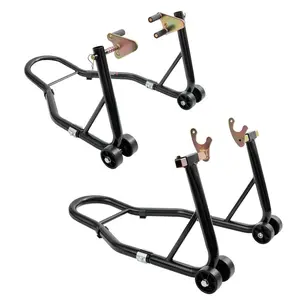 Motorcycle Stands Front Rear, 850lbs Front and Rear Combo Stand Lift with 4 Types of Adapters, Universal Motorcycle Paddock Stands Wheel Lift Stands for Parking, Maintenance, Cleaning