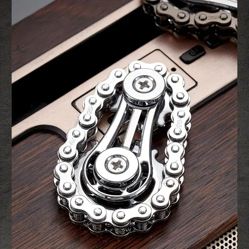 Alloy Fidget Spinner Toy, Rotating Bike Chain Design, Stress Relief Office Accessory, Stress Relief Gadget, Durable Metal Collectible Gift for Boys, Stress Relief Model, Stress Relief Decoration