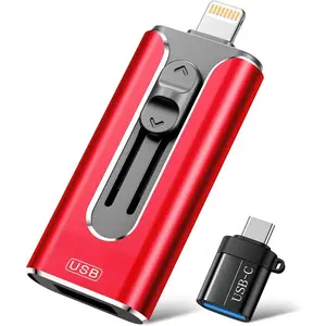 256GB Flash Drive Intended for , Memory Stick Storage Files Photos Videos Backup, Compatible with  iPad Android PC, Plug and Play, No Application Required (Red)