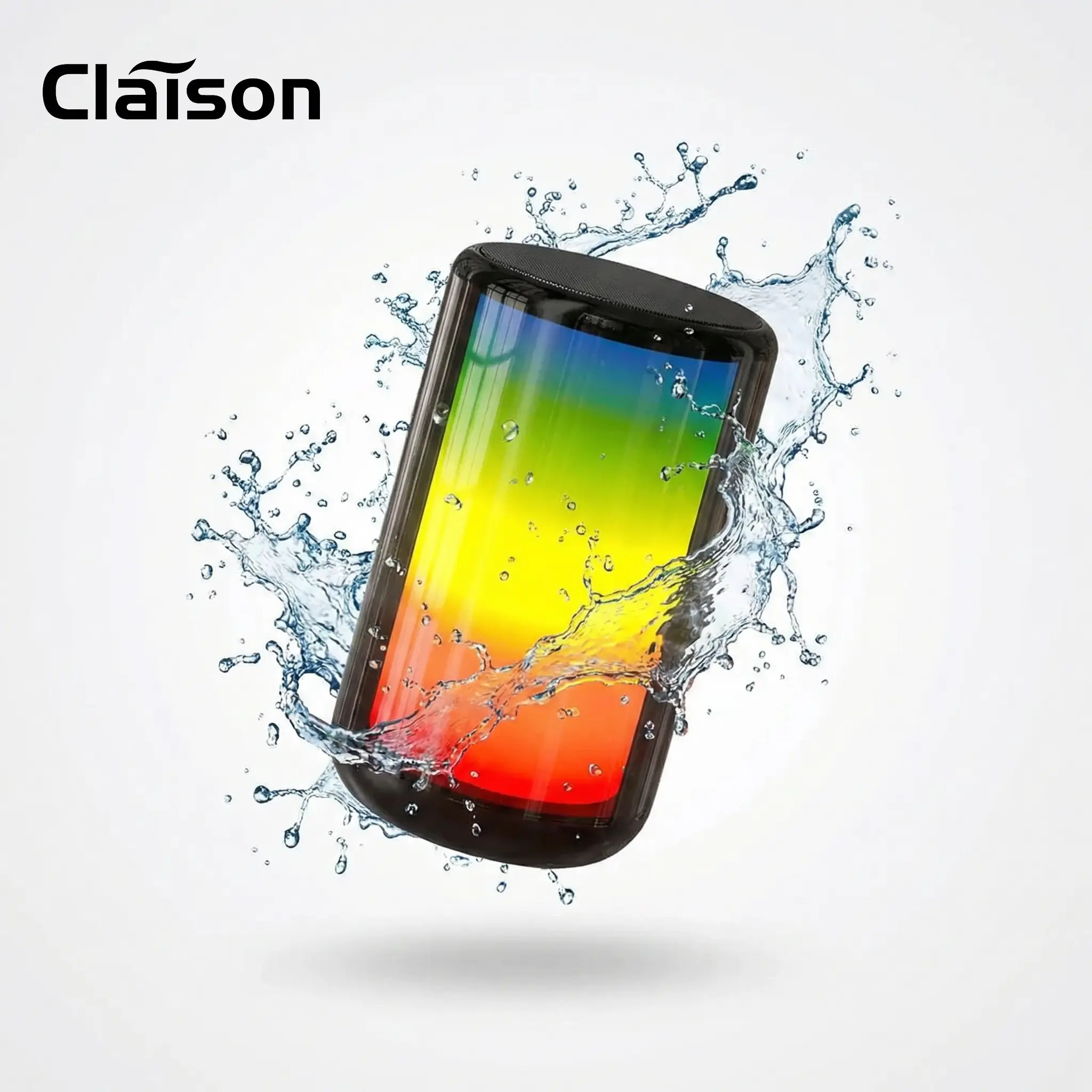 Bluetooth Speaker with IPX5 Water Resistance, RGB LED Light, Digital Amplifier, Massive Room-Filling Deep Bass Stereo Audio, 24H Playtime, Fabric Mesh, Wireless Outdoor Speaker for Party, Camping, Ideal Gift for Adults, Compatible with iOS & Android, Wate