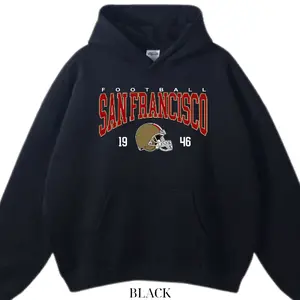 Forty Niner Apparel, San Francisco Football Crewneck Hoodie, Game Day San Francisco Apparel, Vintage 49er Hoodie, 49er Fan Apparel, San Francisco Supporter Gift, San Francisco Long Sleeve Sweatshirt, Unisex Football Fan Sweatshirt CTLV