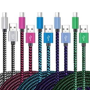 5 Pack USB Type C Cable Fast Charging – Braided Durable USB-C Charger Cords Compatible with Samsung Galaxy S10e, Note 20/10/9, A80, A50, A20